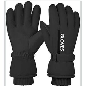 Womens Winter Outdoor Warm Gloves Waterproof Windproof Touchscreen Black Small